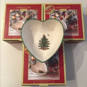 Spode Christmas Tree Heart Shaped Dishes